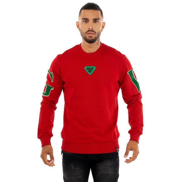Avenue George V Paris Men's GV Signature Chenille Crewneck Sweatshirt in Green - Picture 1 of 4
